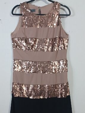 Donna Ricco Beige and Black Dress